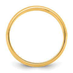 10KY 7mm LTW Milgrain Half Round Band Size 14