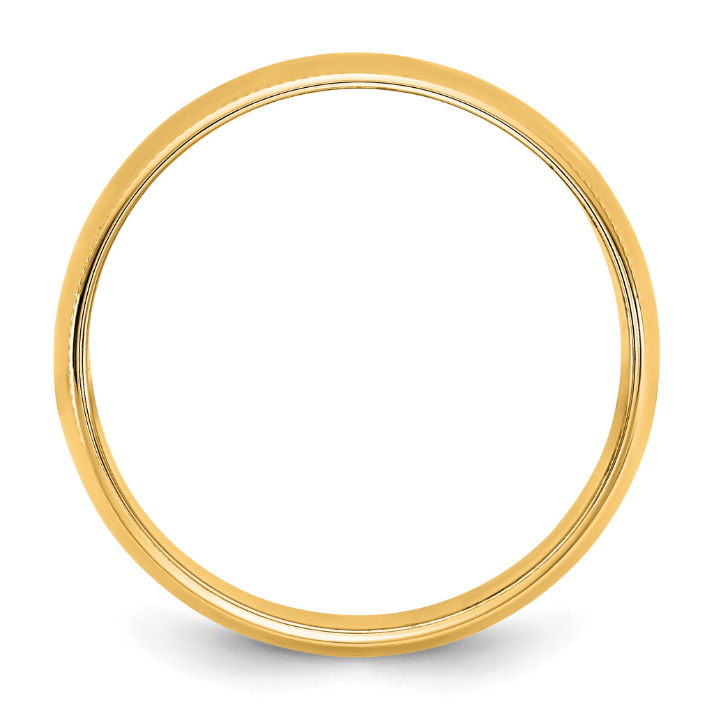 14KY 8mm Lightweight Milgrain Half Round Band