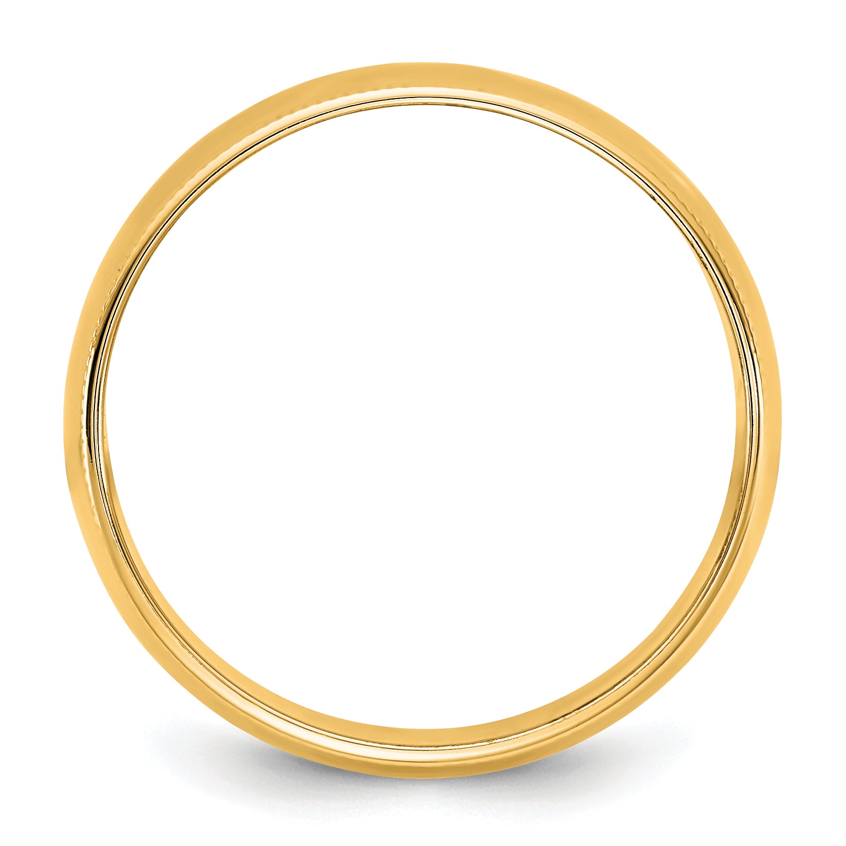 14KY 8mm LTW Milgrain Half Round Band Size 14