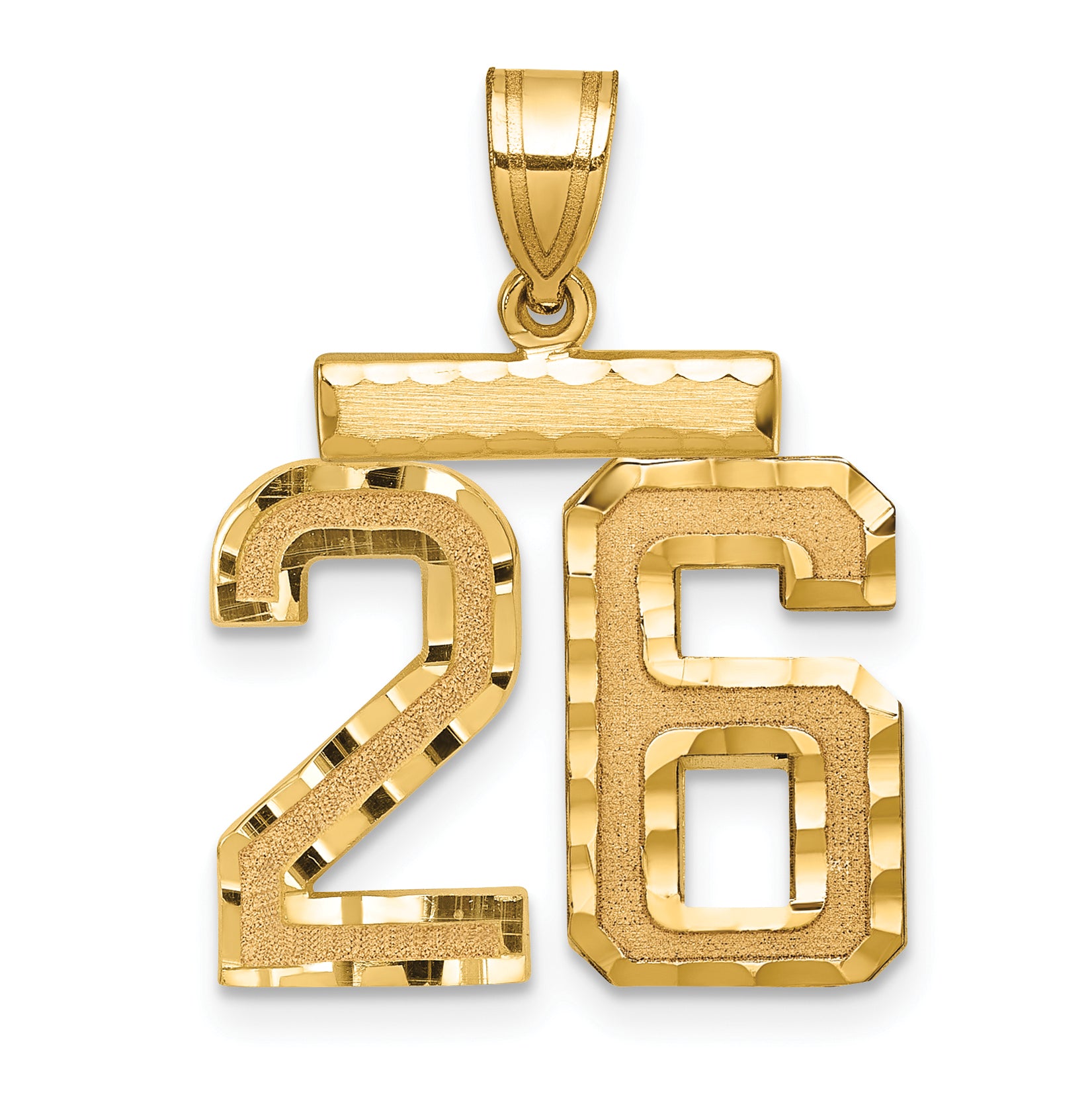 14K Gold Diamond-Cut Number 26 Charm in Polished Yellow Gold Secondary image