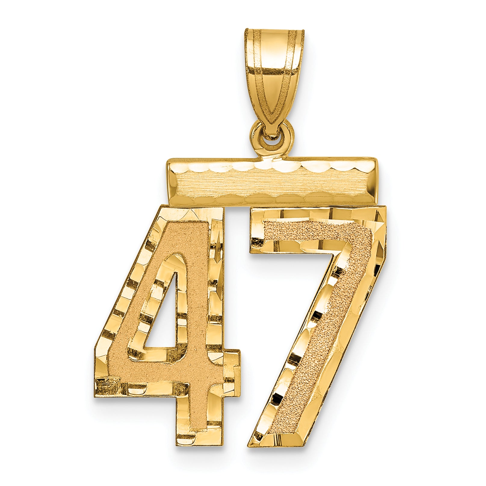 Diamond-Cut Number 47 Charm in 14K Yellow Gold Secondary image