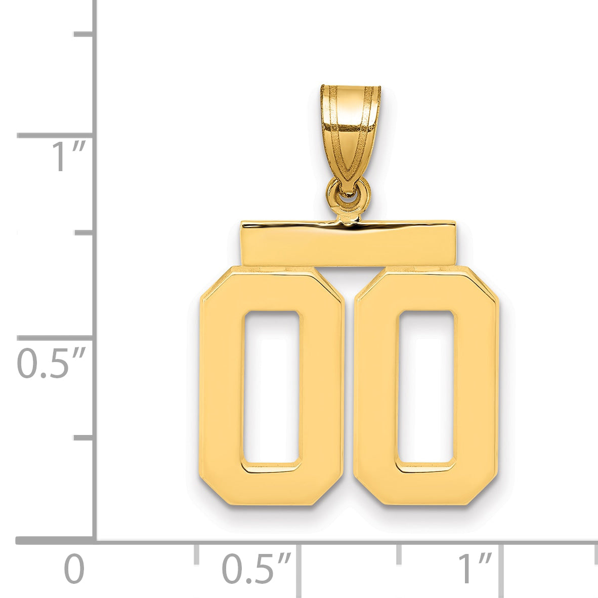 10k Medium Polished Number 00 Charm Secondary image