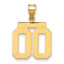 10k Medium Polished Number 00 Charm