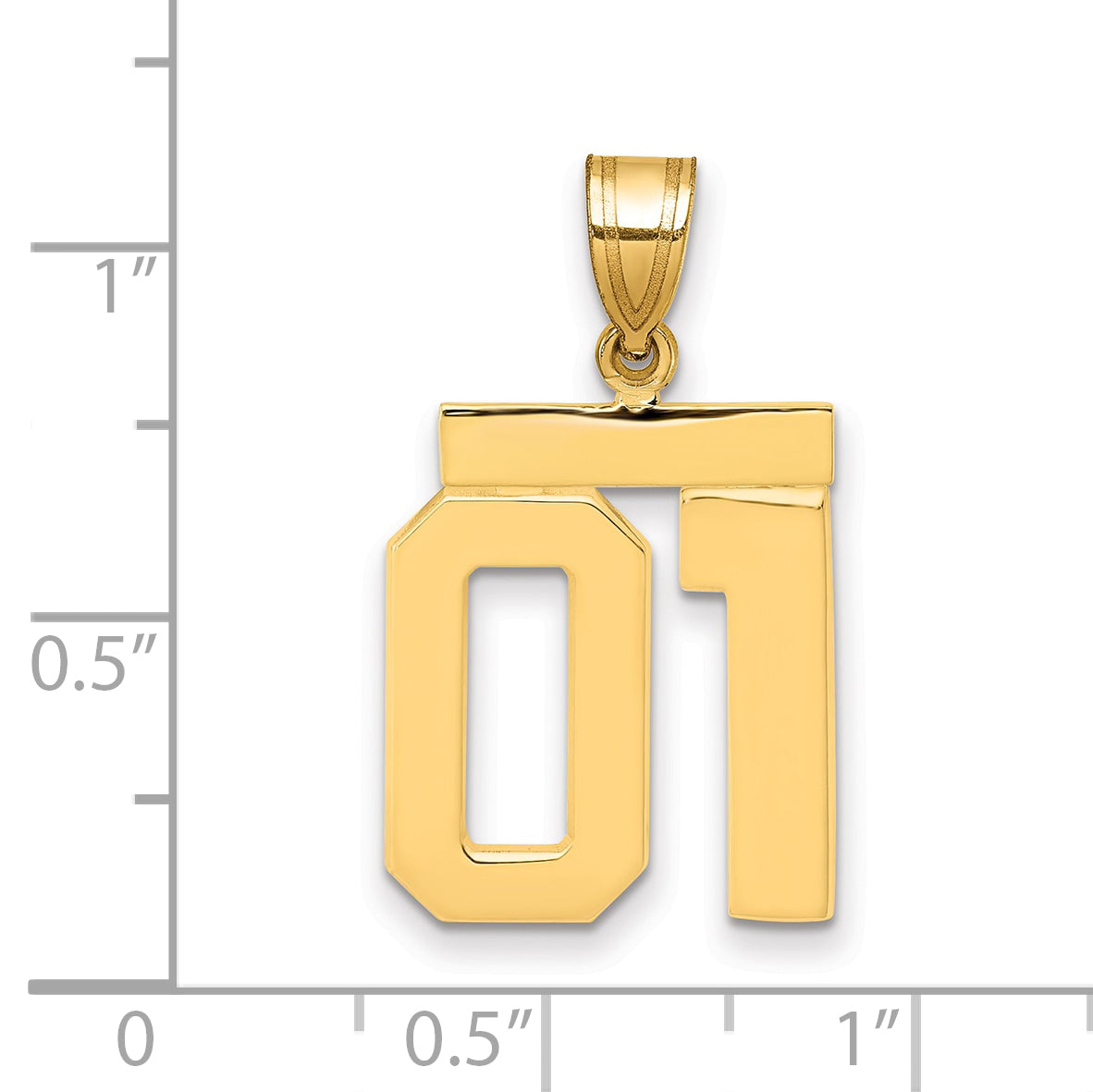 10k Medium Polished Number 01 Charm Secondary image