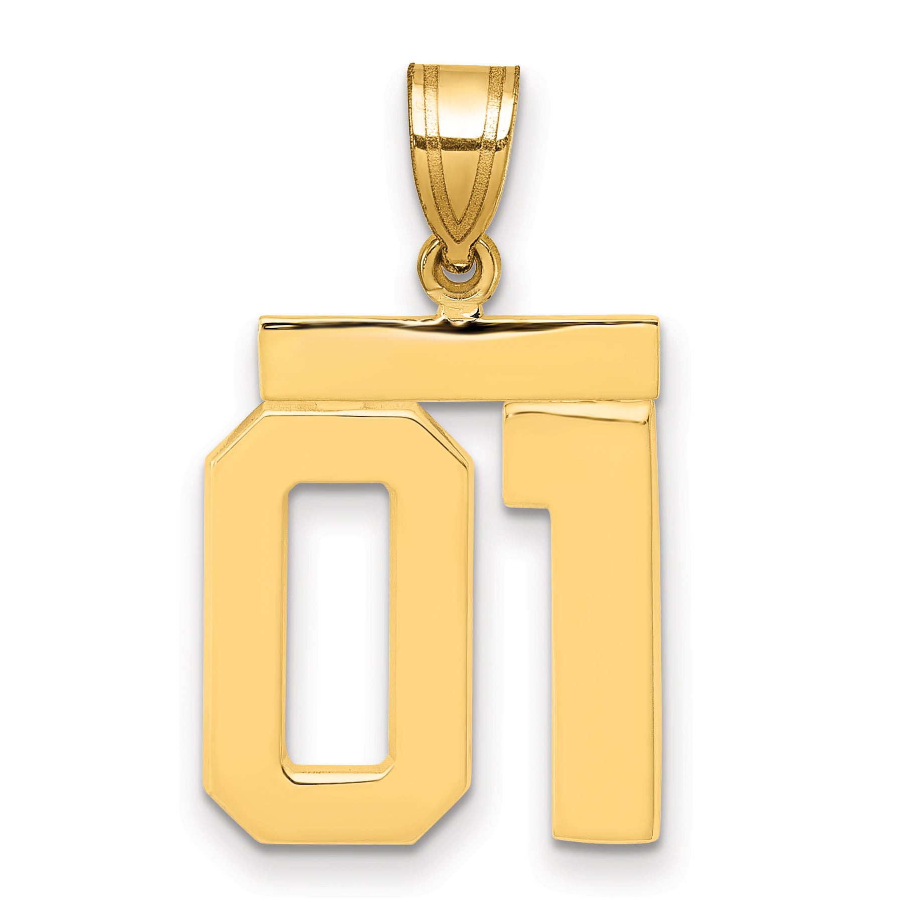 10k Medium Polished Number 01 Charm Main image