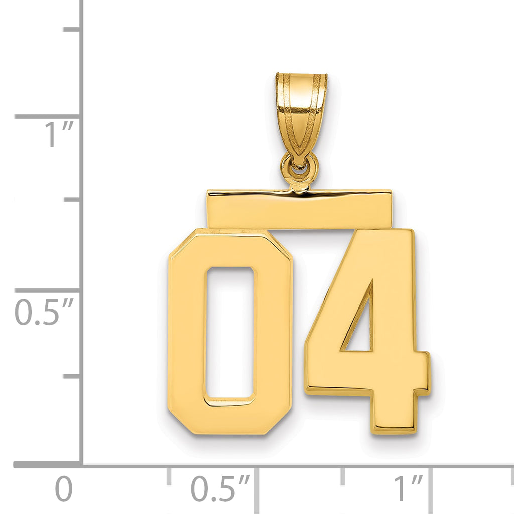 10k Medium Polished Number 04 Charm