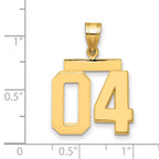 10k Medium Polished Number 04 Charm
