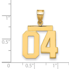 10k Medium Polished Number 04 Charm