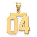 10k Medium Polished Number 04 Charm