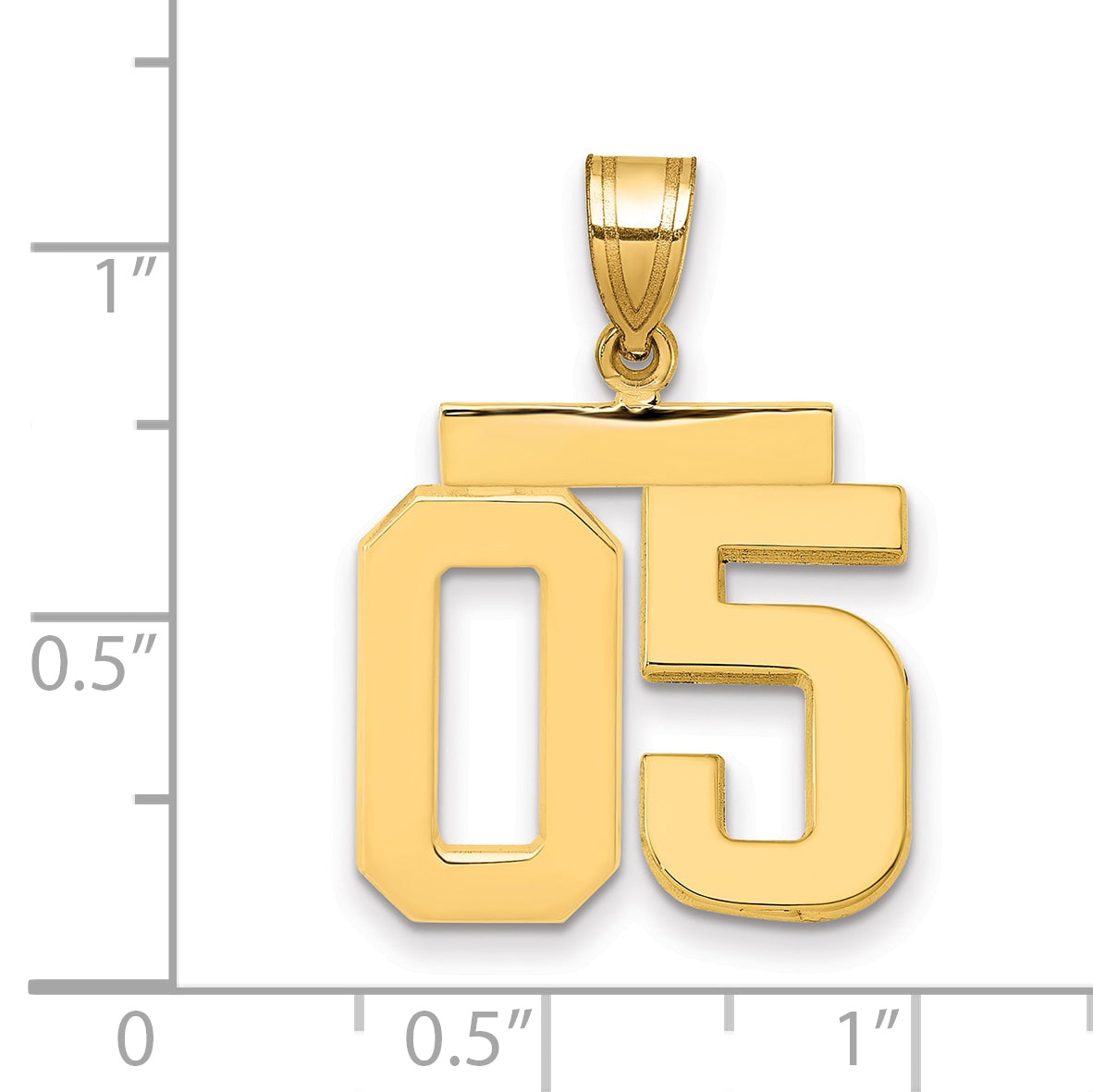 10k Medium Polished Number 05 Charm
