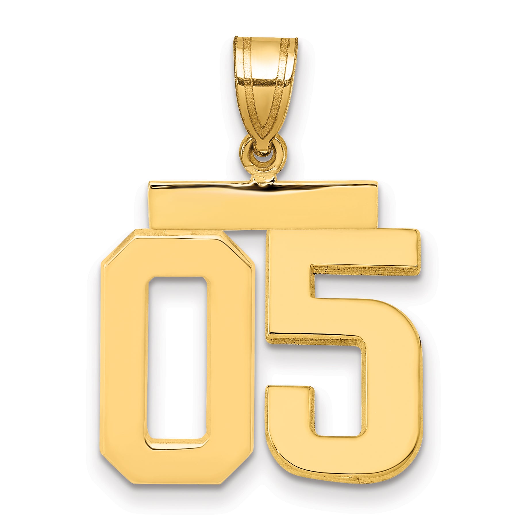 10k Medium Polished Number 05 Charm Main image