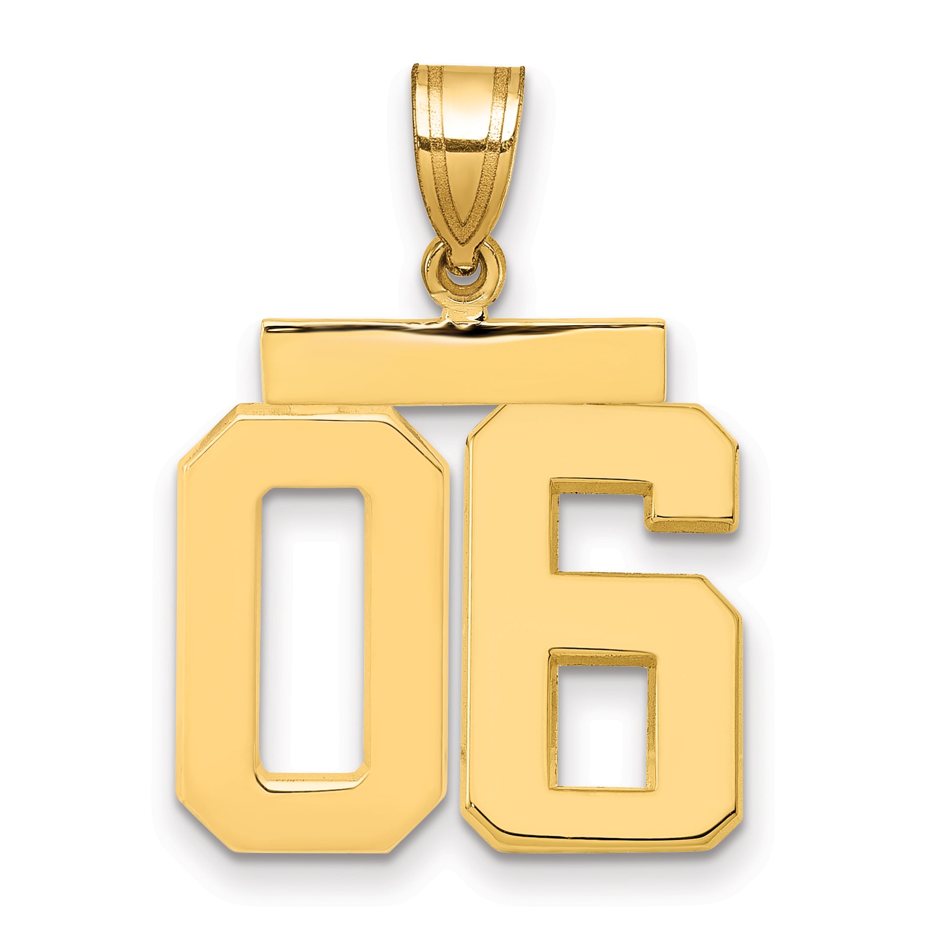 10k Medium Polished Number 06 Charm