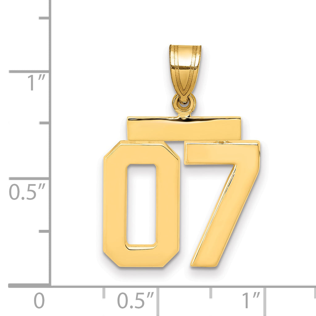 10k Medium Polished Number 07 Charm