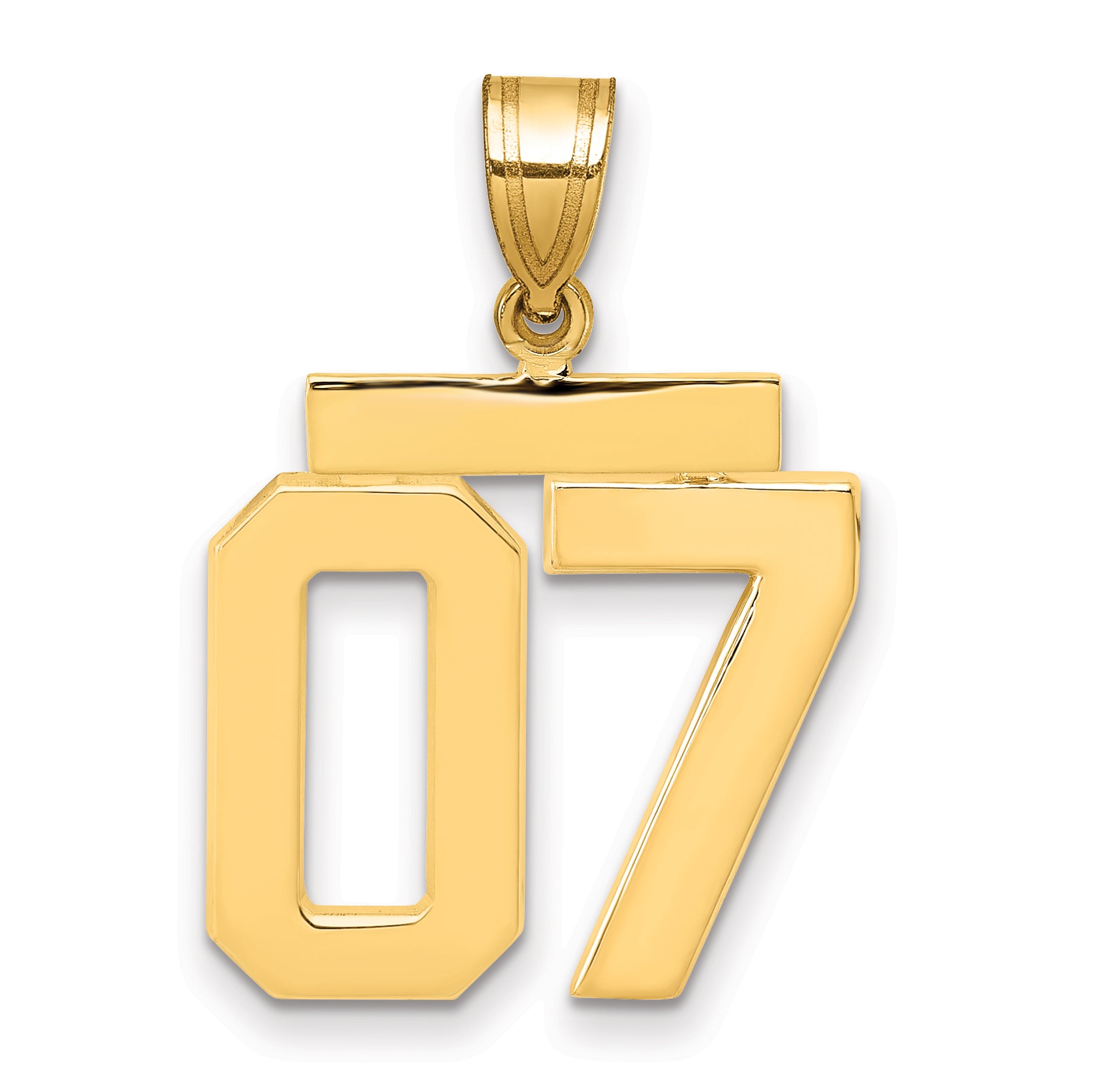 10k Medium Polished Number 07 Charm Main image