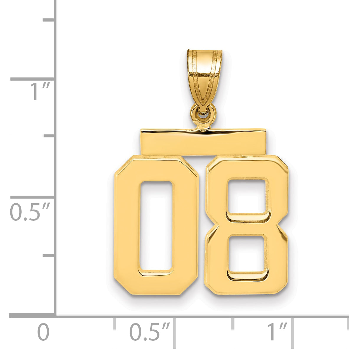 10k Medium Polished Number 08 Charm Secondary image