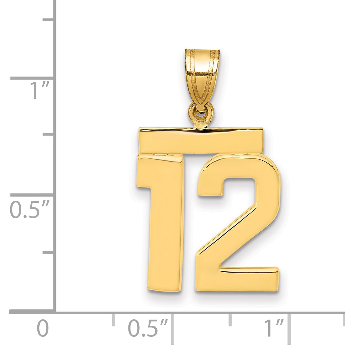 14k Medium Polished Number 12 Charm