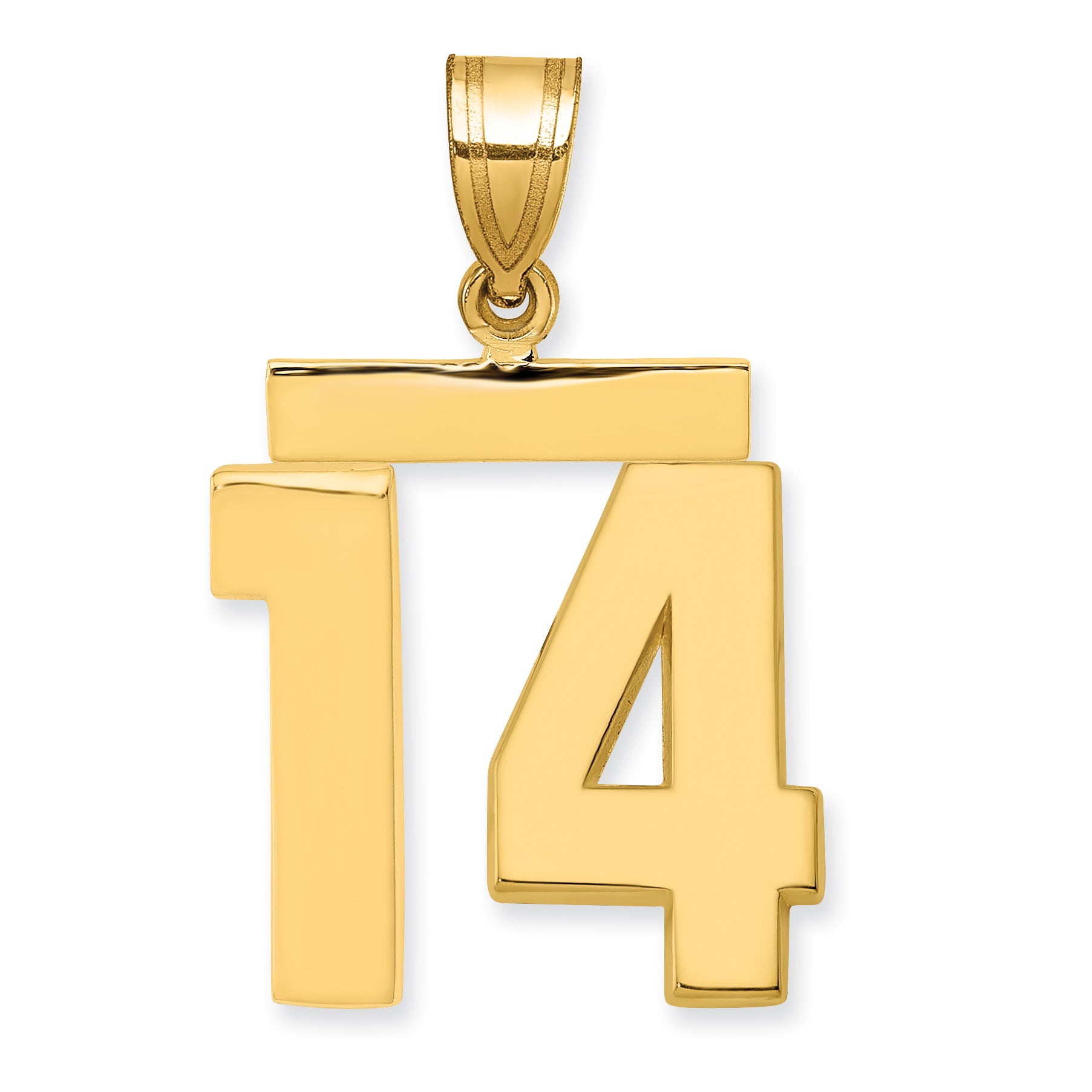 10K Yellow Gold Polished Medium Number 14 Charm Main image