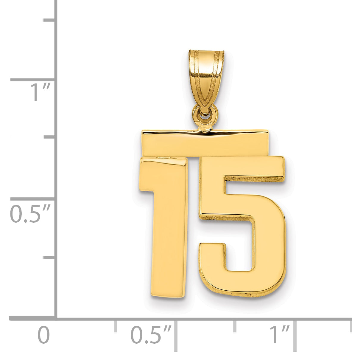 14k Medium Polished Number 15 Charm Secondary image