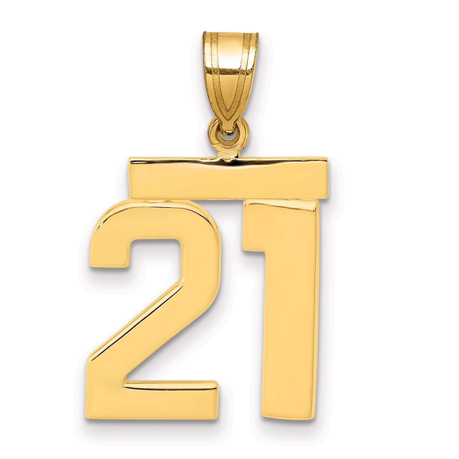 14k Medium Polished Number 21 Charm Main image
