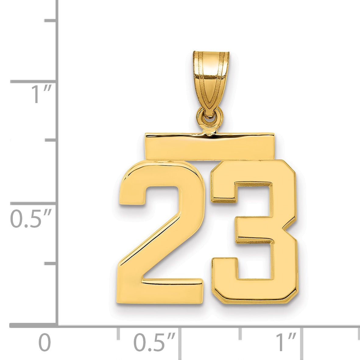 10k Medium Polished Number 23 Charm