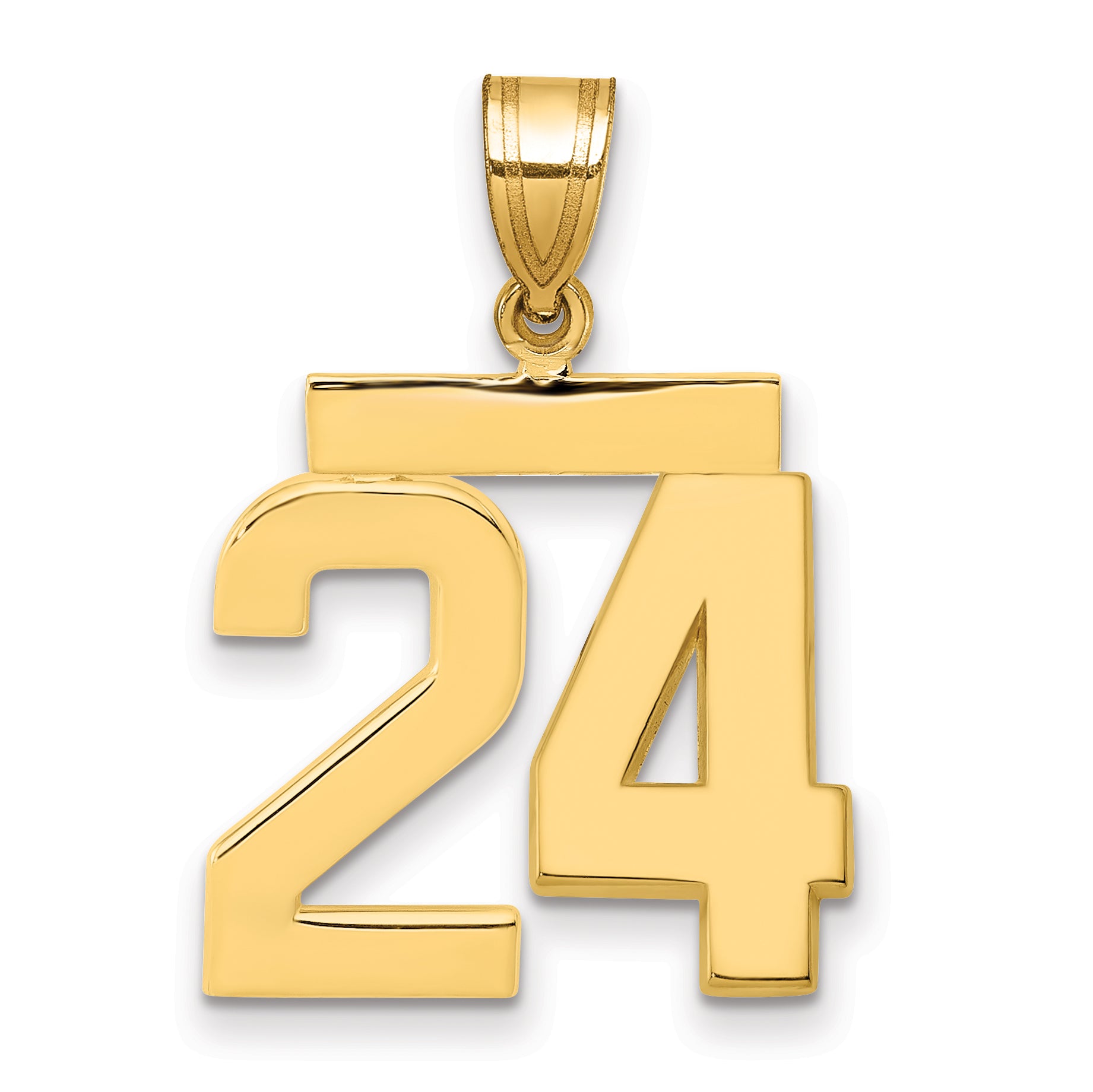 14k Medium Polished Number 24 Charm Main image
