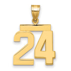 10K Yellow Gold Polished Medium Number 24 Charm