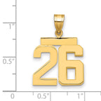 14k Medium Polished Number 26 Charm