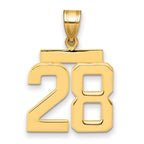 10K Yellow Gold Polished Medium Number 28 Charm