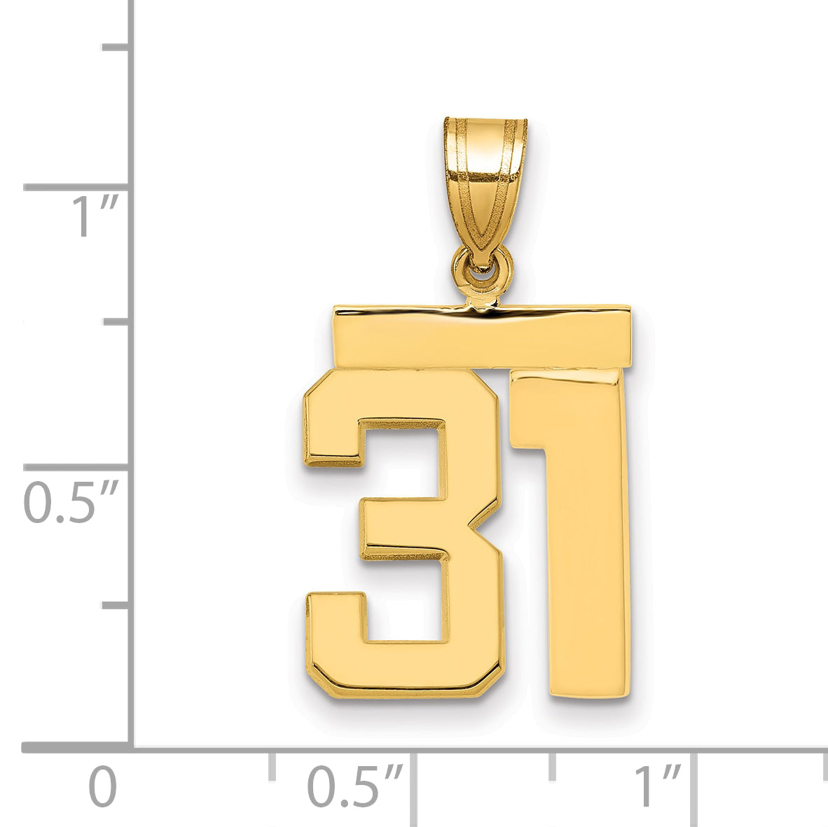 14k Medium Polished Number 31 Charm Secondary image