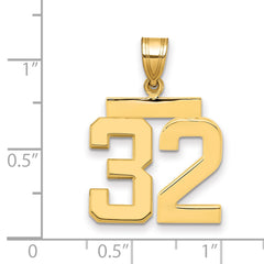 10k Medium Polished Number 32 Charm