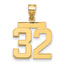 14k Medium Polished Number 32 Charm