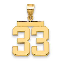 10k Medium Polished Number 33 Charm