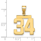 14k Medium Polished Number 34 Charm