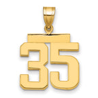 10K Yellow Gold Polished Medium Number 35 Charm