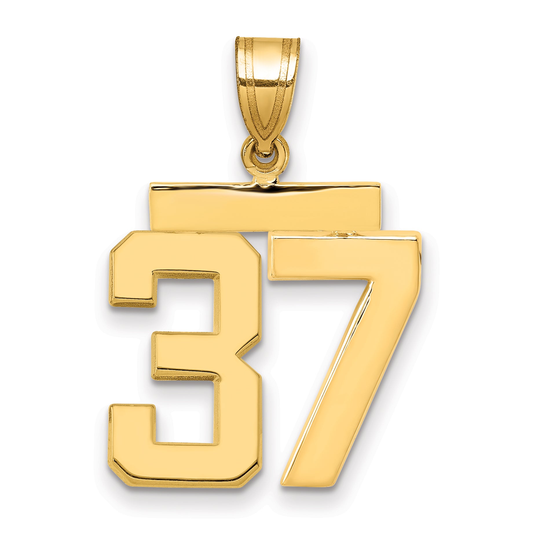 10k Medium Polished Number 37 Charm