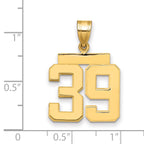 10K Yellow Gold Polished Medium Number 39 Charm
