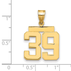 10k Medium Polished Number 39 Charm