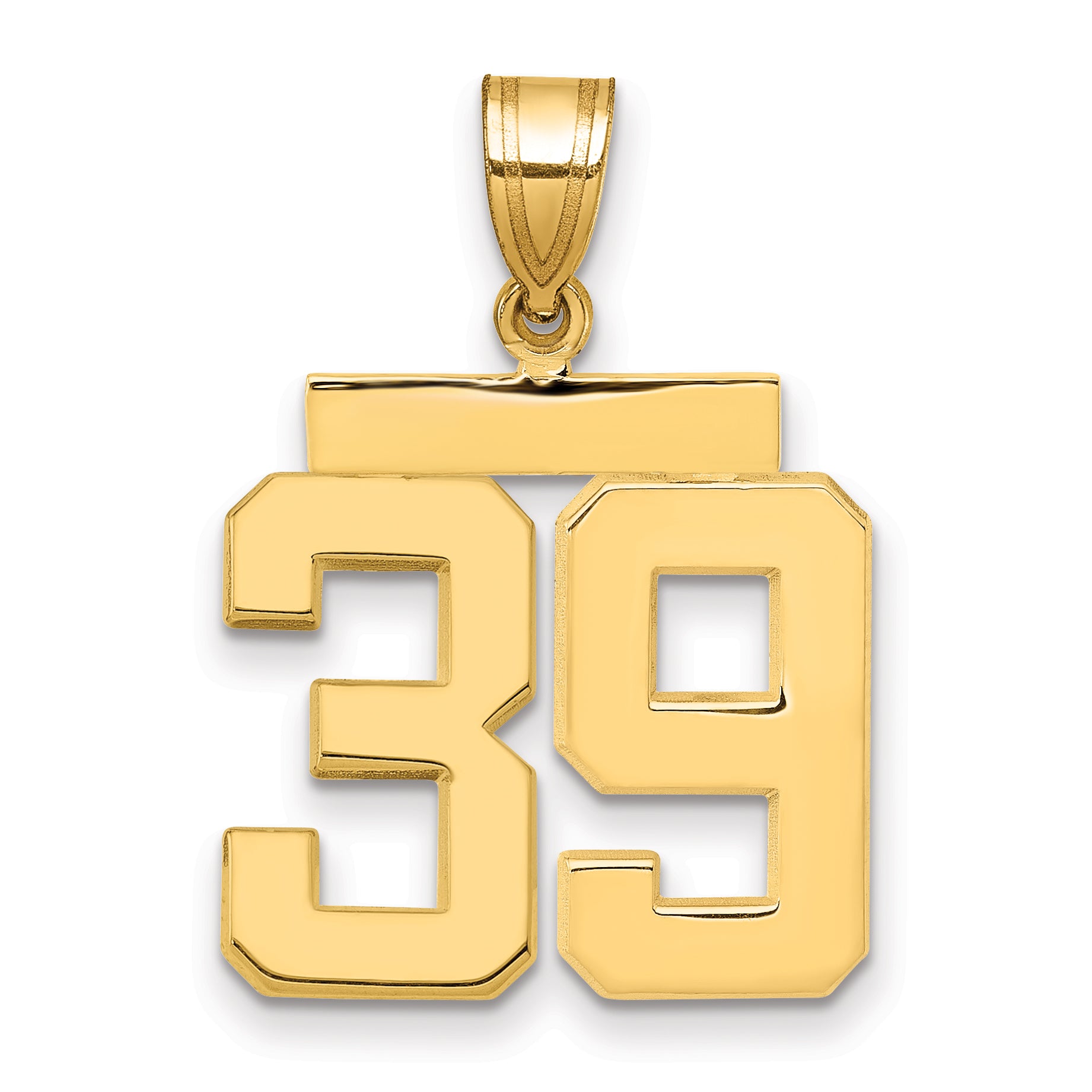 10K Yellow Gold Polished Medium Number 39 Charm