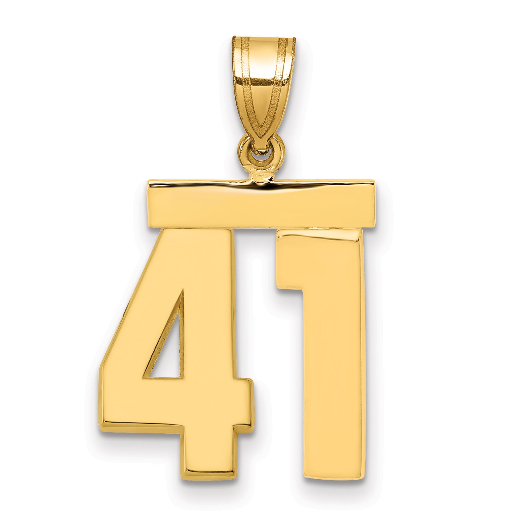 10K Yellow Gold Polished Medium Number 41 Charm Main image