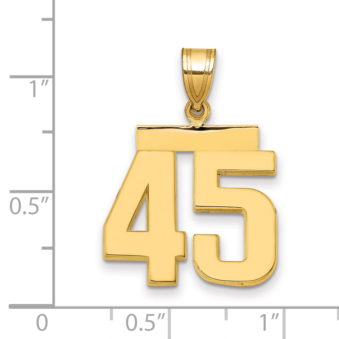 10K Yellow Gold Polished Medium Number 45 Charm