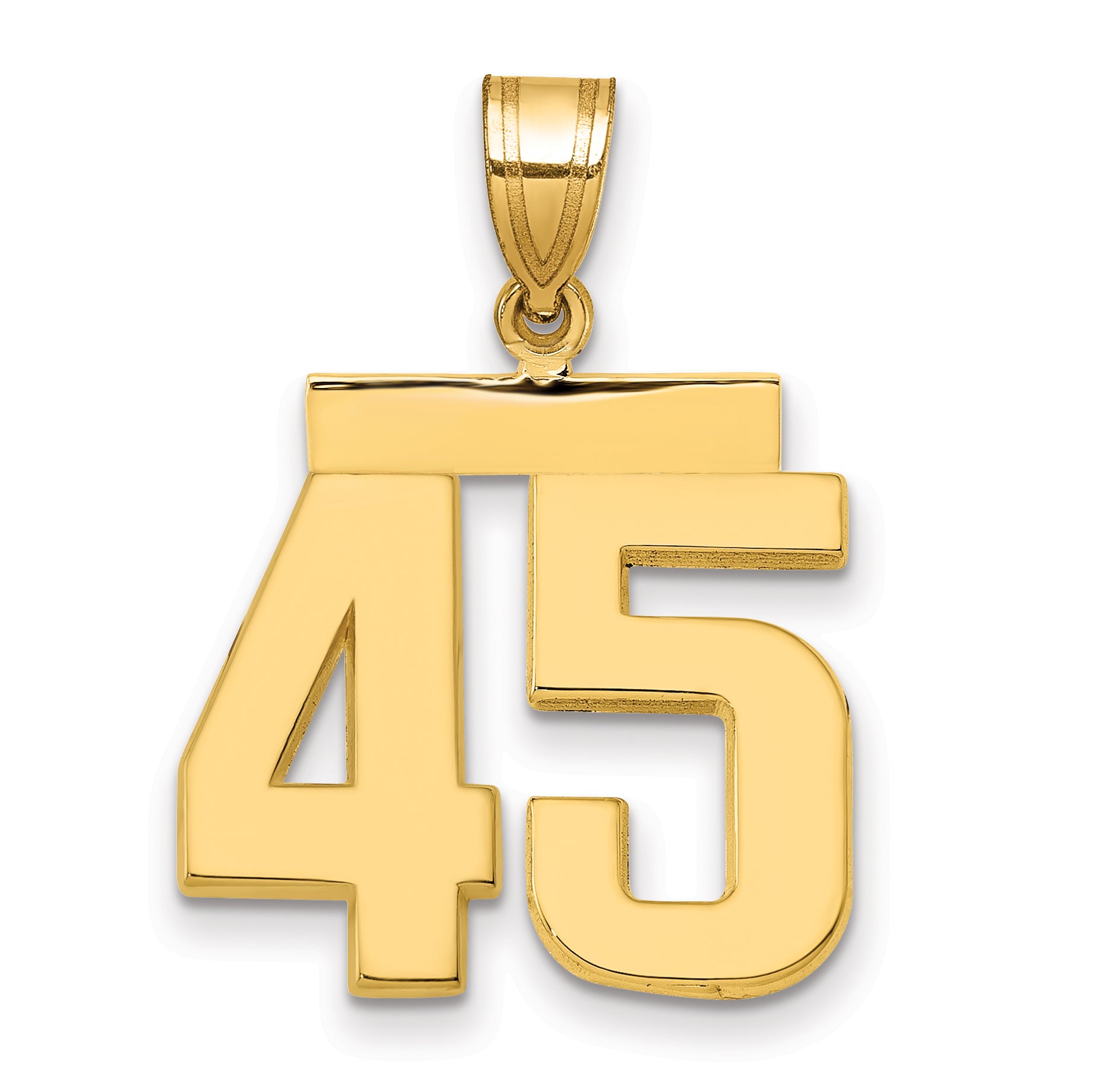 10K Yellow Gold Polished Medium Number 45 Charm Main image