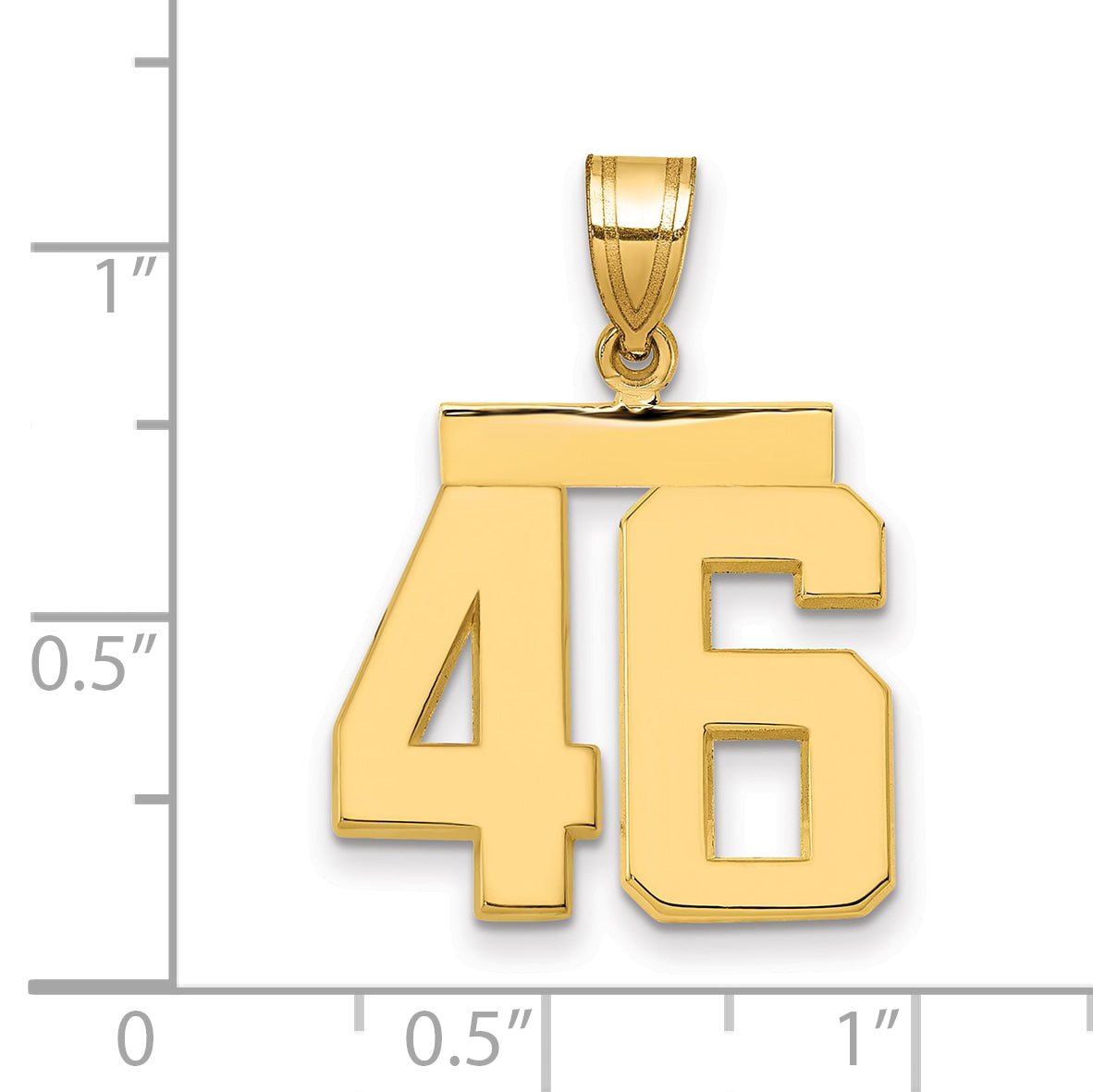10K Yellow Gold Polished Medium Number 46 Charm