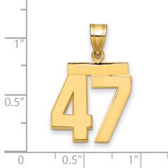 10k Medium Polished Number 47 Charm