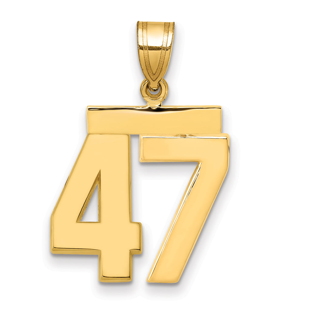 10K Yellow Gold Polished Medium Number 47 Charm