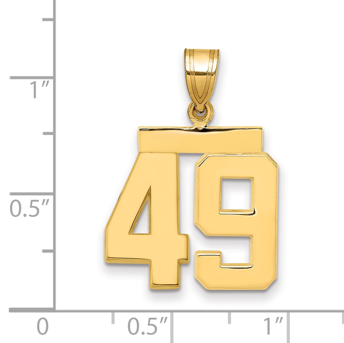 10k Medium Polished Number 49 Charm