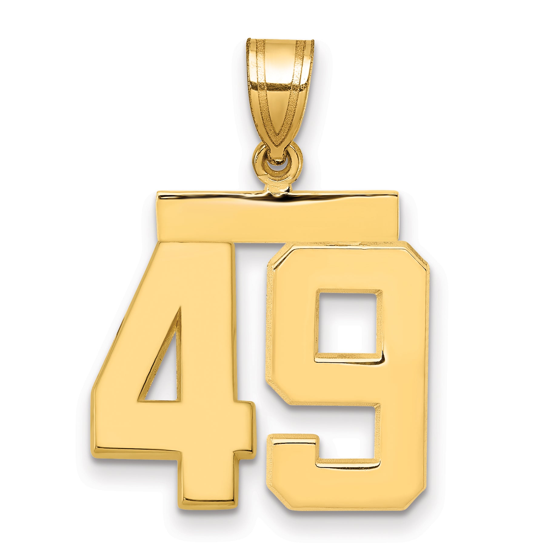 10k Medium Polished Number 49 Charm