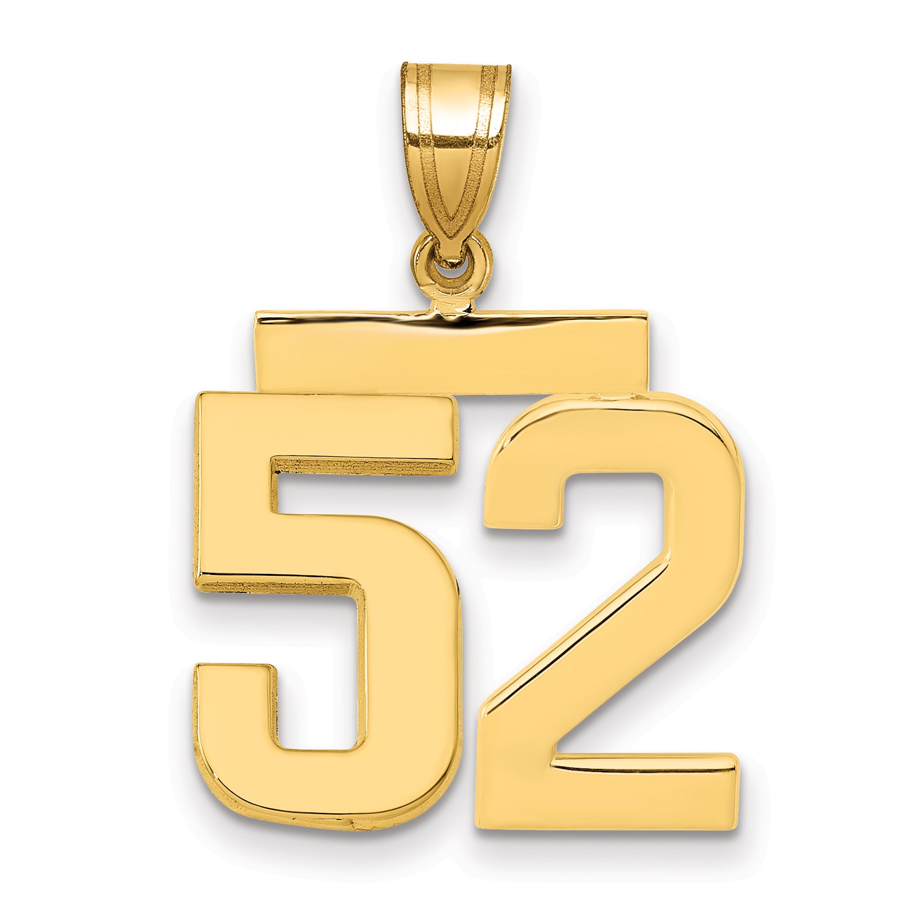 10k Medium Polished Number 52 Charm