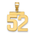 10K Yellow Gold Polished Medium Number 52 Charm