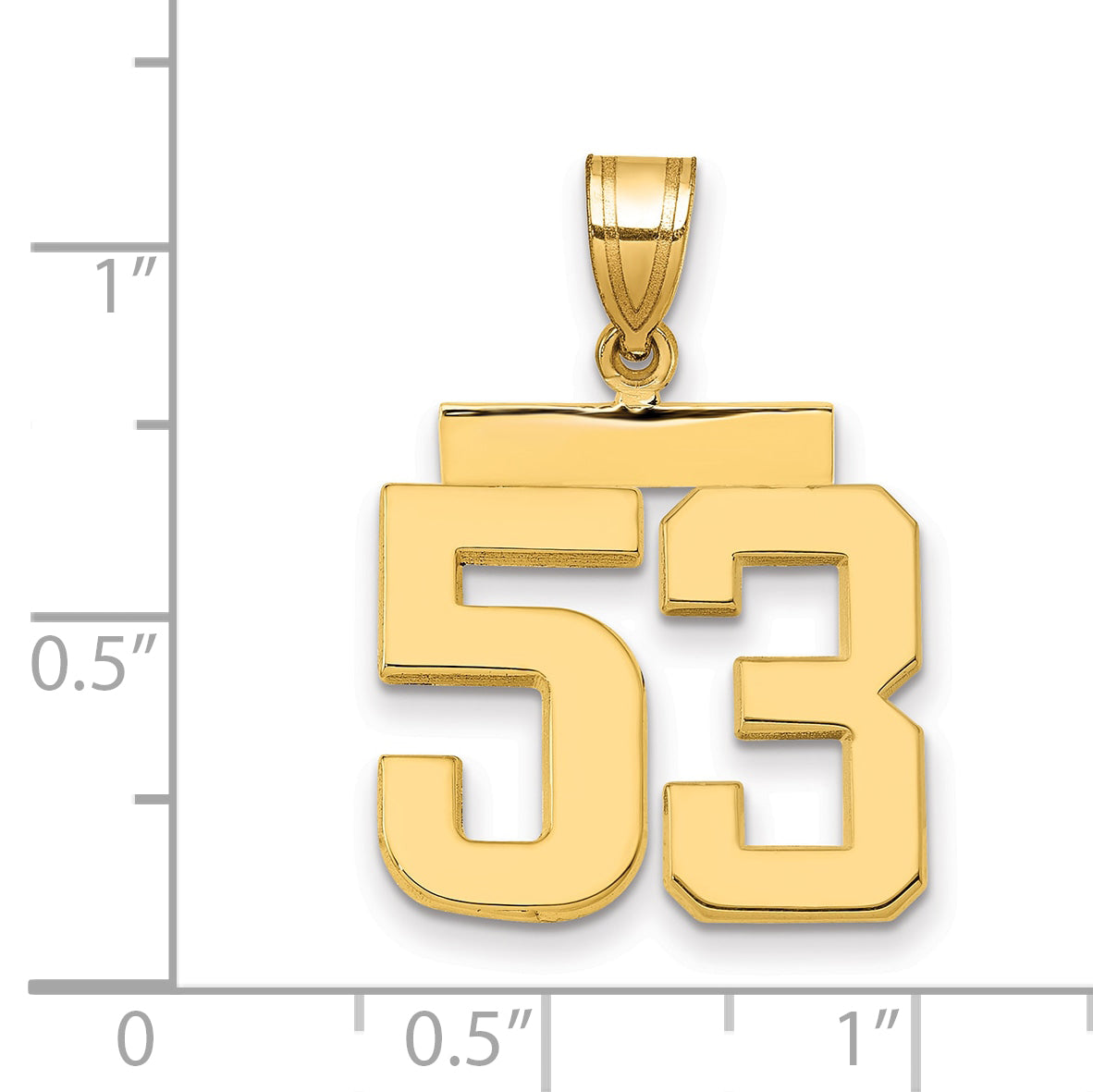 10K Yellow Gold Polished Medium Number 53 Charm