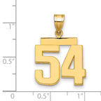 14k Medium Polished Number 54 Charm